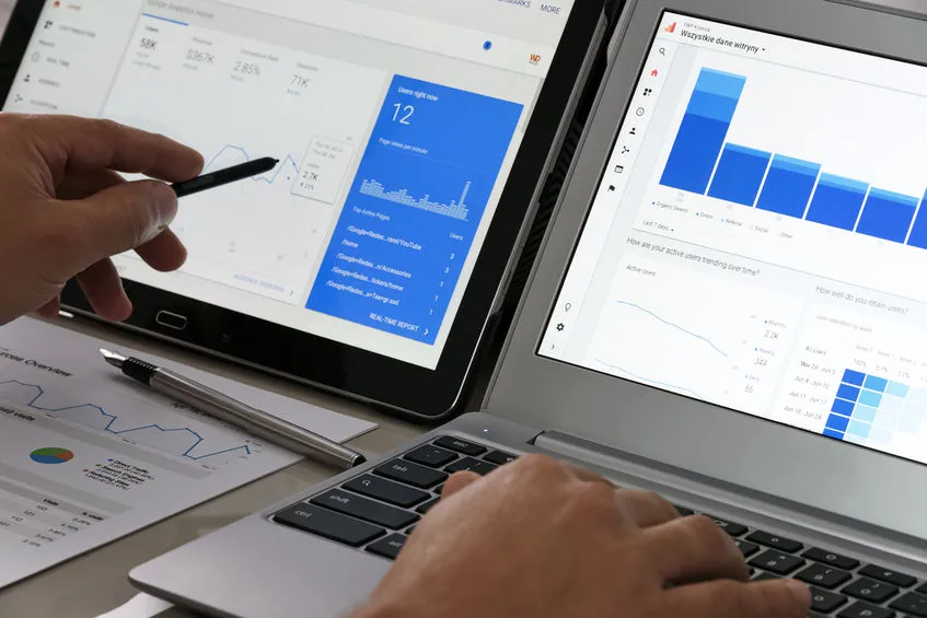 laptop displaying analytics dashboard