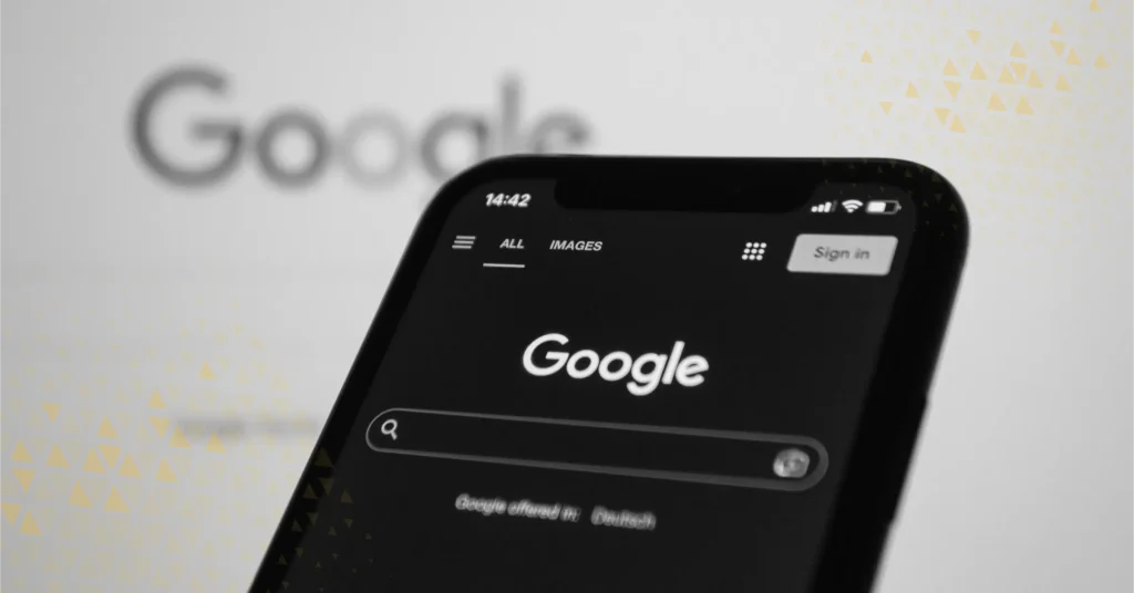 Google Search Dark Mode on a Mobile Device