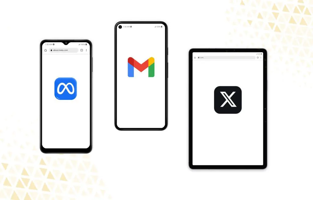 android devices with app logos