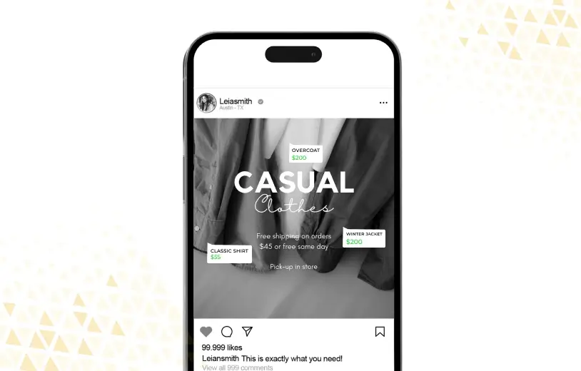 smartphone with shoppable content